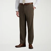 Haggar JMH Mens Stretch Fabric Classic Fit Plaid Flat Front Suit Pant