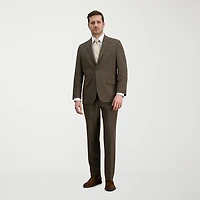 Haggar JMH Mens Stretch Fabric Classic Fit Plaid Flat Front Suit Pant