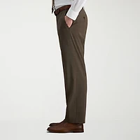 Haggar JMH Mens Stretch Fabric Classic Fit Plaid Flat Front Suit Pant