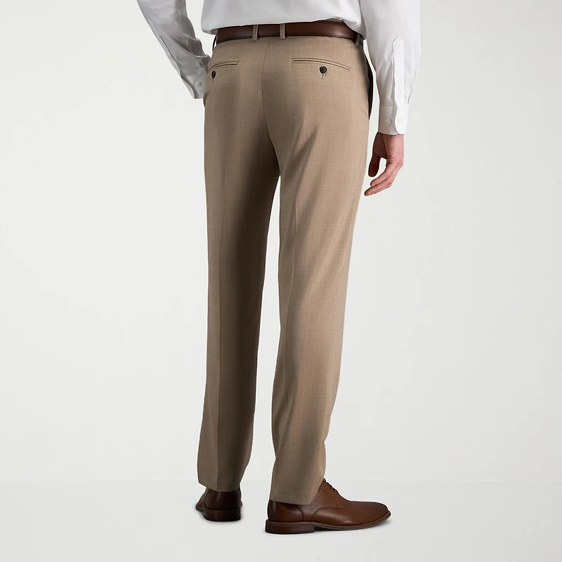 Haggar Smart Wash Mens Stretch Fabric Classic Fit Plaid Flat Front Suit Pant