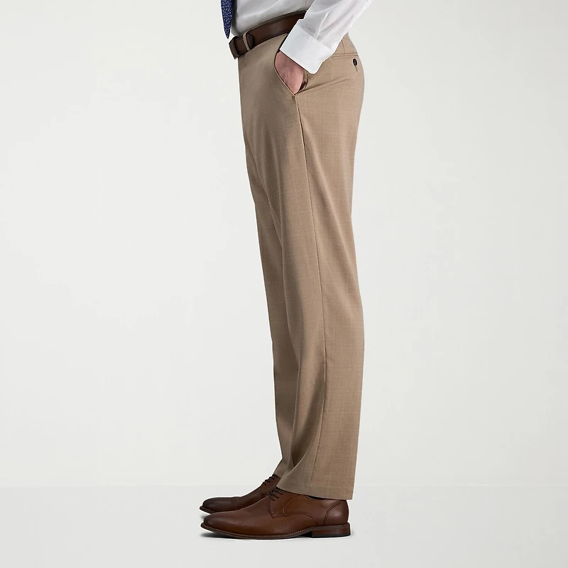 Haggar Smart Wash Mens Stretch Fabric Classic Fit Plaid Flat Front Suit Pant