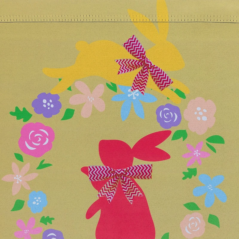 Northlight 18" Hopping Bunnies Happy Floral Outdoor Garden Flag