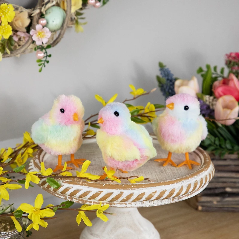 Northlight 4" Tie Dye Plush Chick Easter Figurine