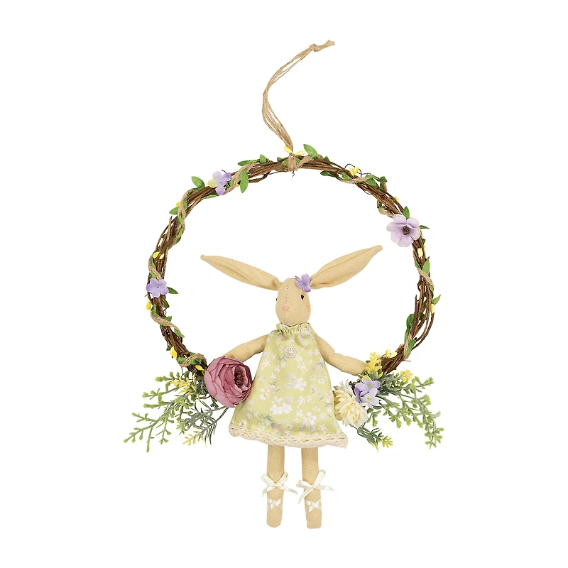 Northlight 10" Girl Bunny Artificial Floral Wreath