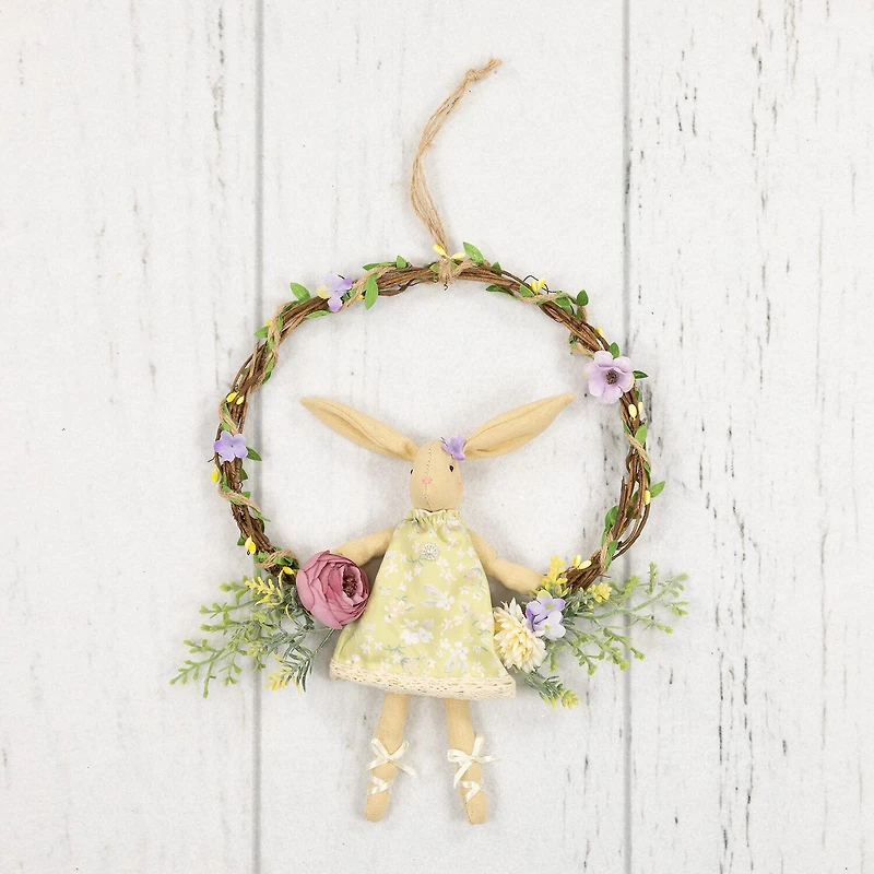 Northlight 10" Girl Bunny Artificial Floral Wreath