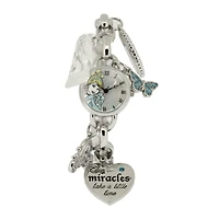 Disney Cinderella Womens Crystal-Accent Bracelet Watch with Charms
