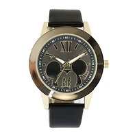 Disney Mickey Mouse Womens Black Dial Black Strap Watch