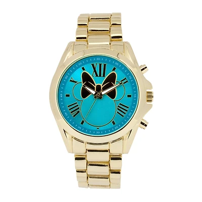 Disney Minnie Mouse Womens Dial Gold-Tone Bracelet Watch