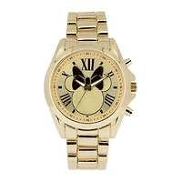 Disney Minnie Mouse Womens Gold-Tone Dial Gold-Tone Bracelet Watch