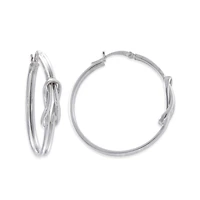 Sterling Silver Knot Design Hoop Earrings