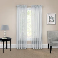 Eclipse Victoria Voile Rod Pocket Sheer Set of 2 Curtain Panel