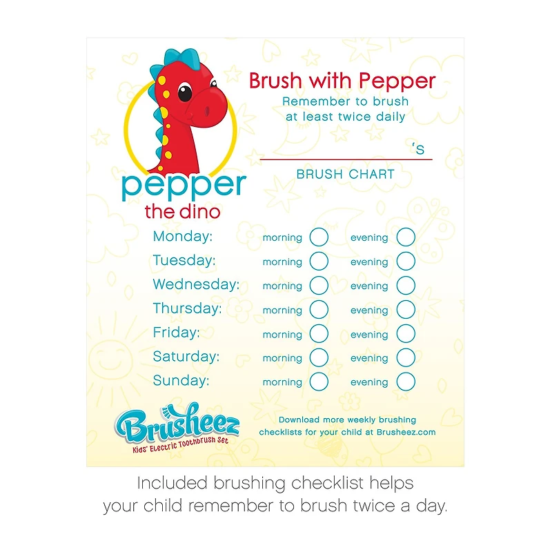 Brusheez Kid's Electric Toothbrush Set - Pepper the Dinosaur