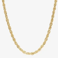 Unisex Adult 10K Gold 24 Inch Rope Chain Necklace