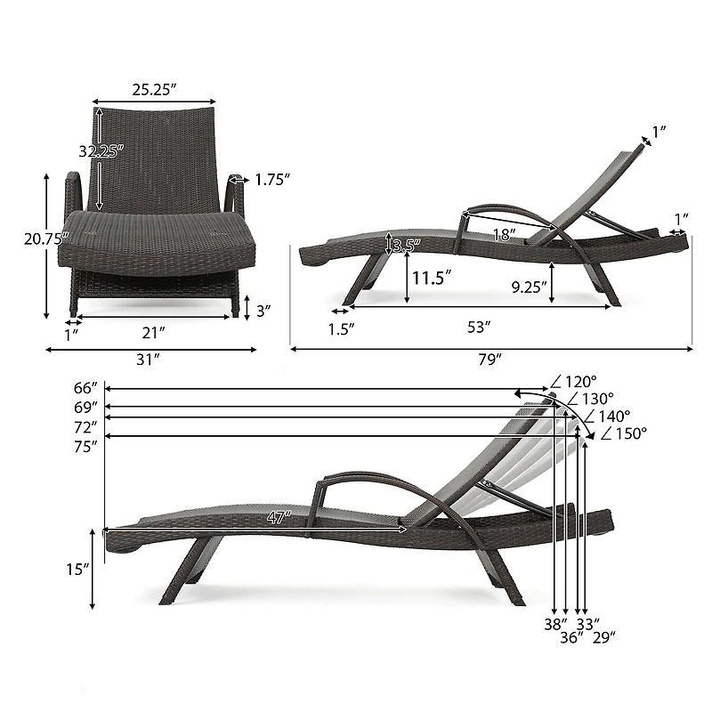 Salem Adjustable 2-pc. Lounge Chair