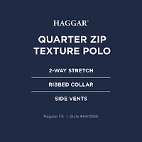 Haggar Premium Comfort Houndstooth Mens Regular Fit Short Sleeve Polo Shirt