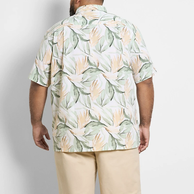 Van Heusen Weekend Mens Short Sleeve Moisture Wicking Quick Dry Big and Tall Camp Shirt