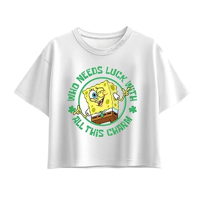 Big Kid Girls Round Neck Short Sleeve Regular Fit Spongebob Graphic T-Shirt