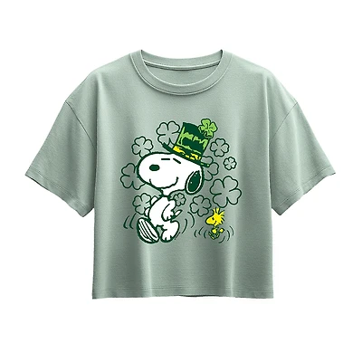 Big Kid Girls Round Neck Short Sleeve Regular Fit Snoopy Graphic T-Shirt