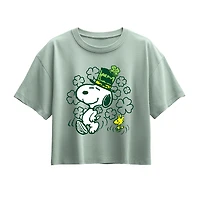 Big Kid Girls Round Neck Short Sleeve Regular Fit Snoopy Graphic T-Shirt