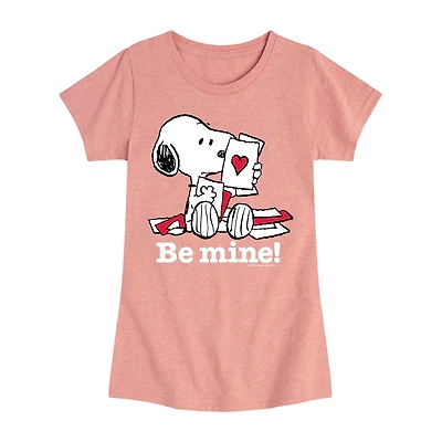 Big Kid Girls Round Neck Short Sleeve Regular Fit Snoopy Graphic T-Shirt
