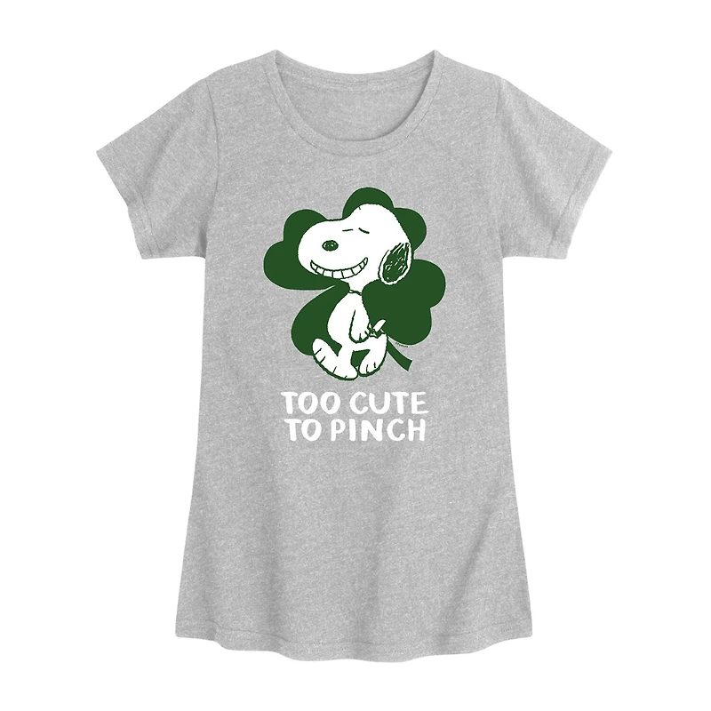 Big Kid Girls Round Neck Short Sleeve Regular Fit Snoopy Graphic T-Shirt