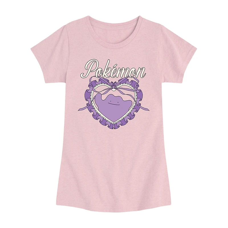 Big Kid Girls Round Neck Short Sleeve Regular Fit Pokemon Graphic T-Shirt