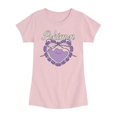 Big Kid Girls Round Neck Short Sleeve Regular Fit Pokemon Graphic T-Shirt