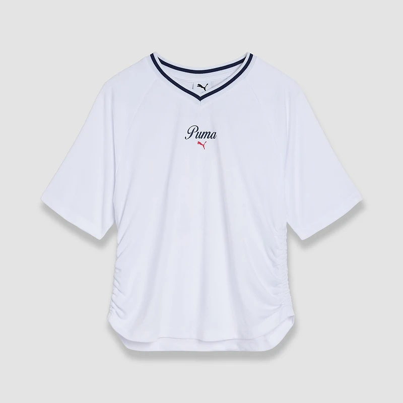 PUMA Big Kid Girls V Neck Short Sleeve Jersey