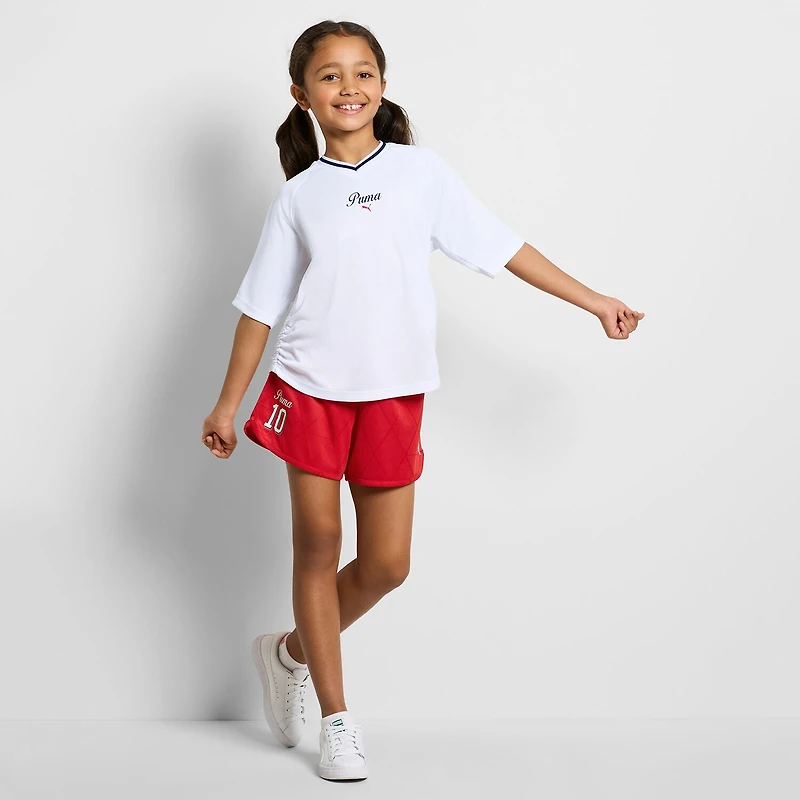 PUMA Big Kid Girls V Neck Short Sleeve Jersey
