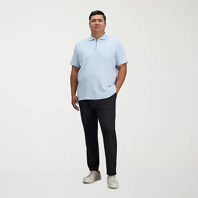 Haggar Sport Travel Performance Mens Straight Fit Big and Tall Flat Front Pant