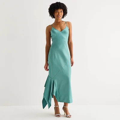 Emerald Sundae Womens Juniors Sleeveless Slip Dress
