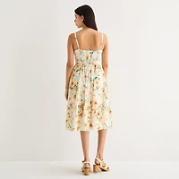 by&by Womens Juniors Sweetheart Neck Sleeveless A-Line Dress