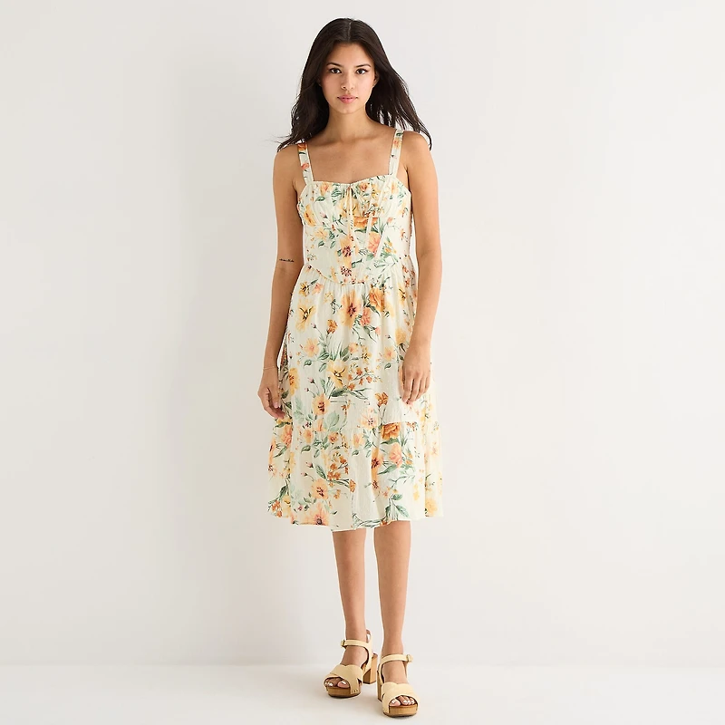 by&by Womens Juniors Sweetheart Neck Sleeveless A-Line Dress