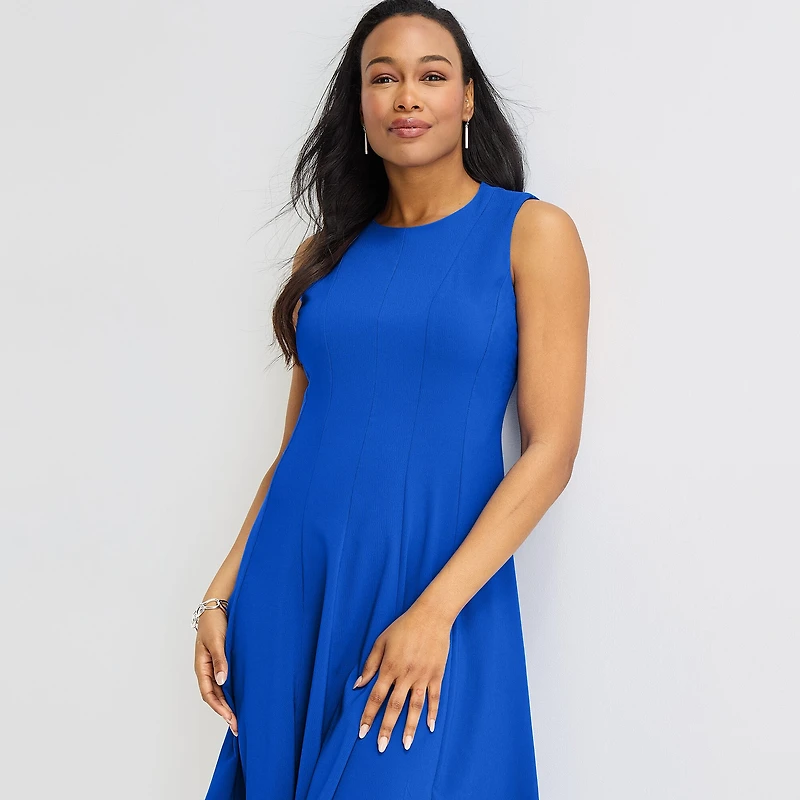 Danny & Nicole Womens Round Neck Sleeveless Fit + Flare Dress