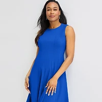 Danny & Nicole Womens Round Neck Sleeveless Fit + Flare Dress