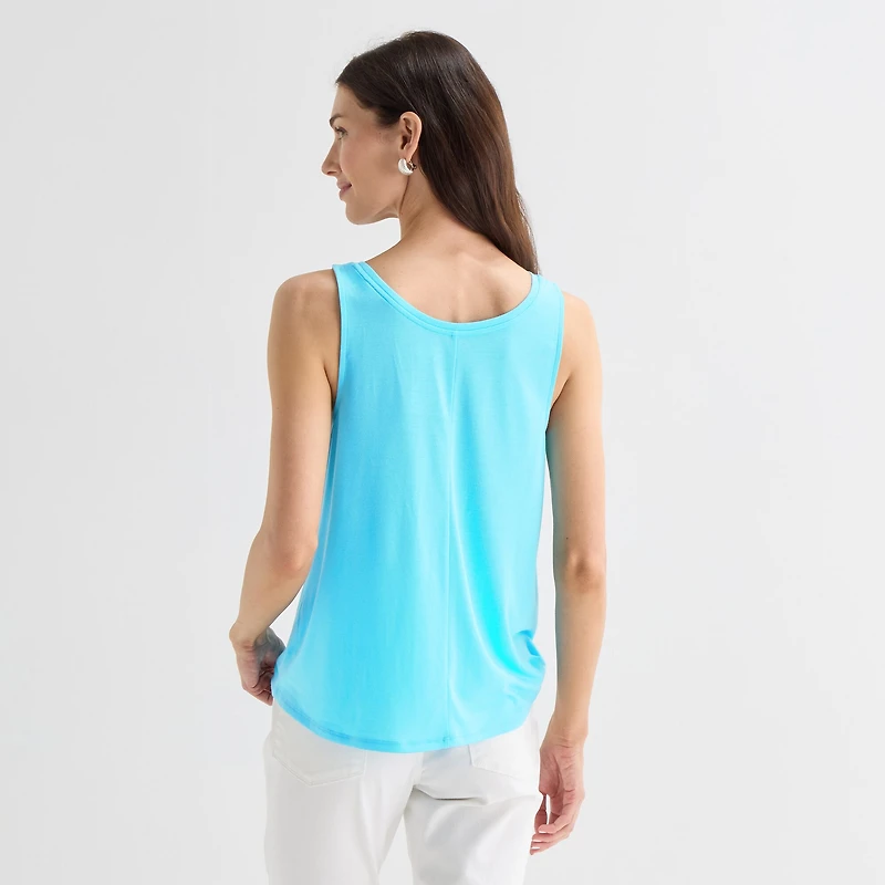 St. John's Bay Womens Tall Round Neck Sleeveless Tank Top