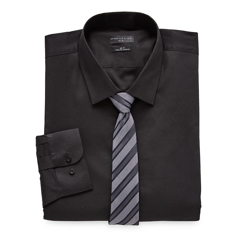 Shaquille O'Neal XLG™ Big And Tall Mens Button Down Dress Shirt + Tie Set