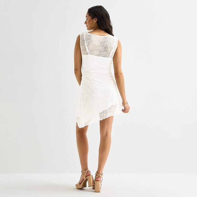 Forever 21 Womens Juniors Sleeveless Lace Fit + Flare Dress