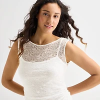 Forever 21 Womens Juniors Sleeveless Lace Fit + Flare Dress