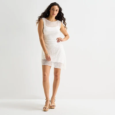 Forever 21 Womens Juniors Sleeveless Lace Fit + Flare Dress