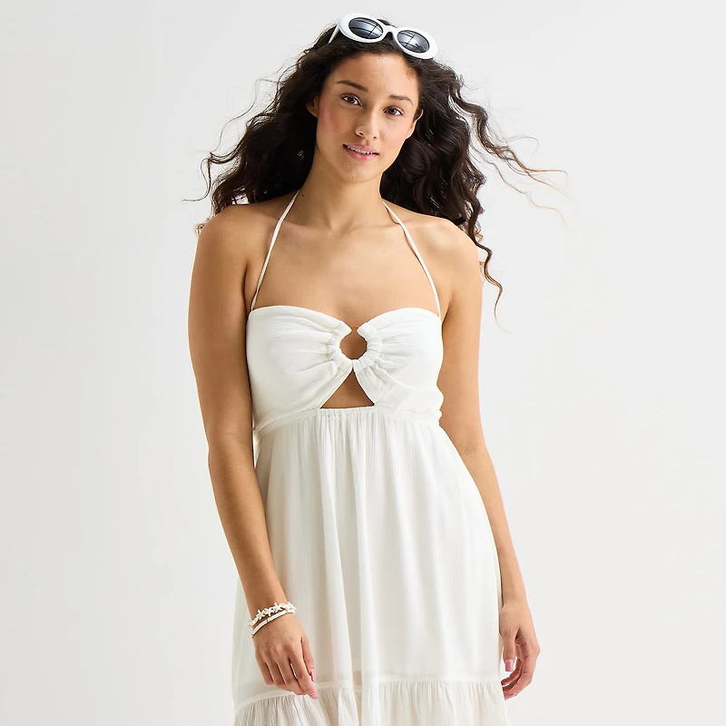 Forever 21 Womens Juniors Halter Neck Sleeveless Babydoll Dress