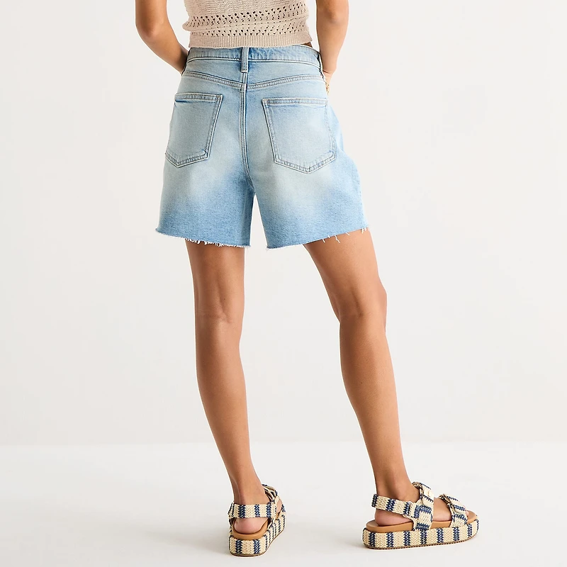 Arizona Womens 5" Mid Rise Juniors Denim Short