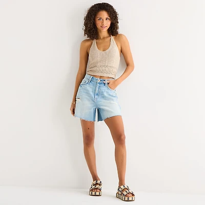 Arizona Womens 5" Mid Rise Juniors Denim Short