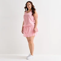Xersion Ruffle Womens 3 1/4" Mid Rise Plus Running Short