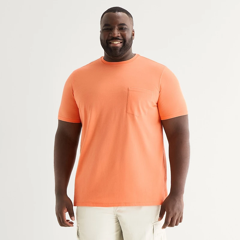 St. John's Bay Super Soft Pocket Mens Crew Neck Short Sleeve Quick Dry Stretch Fabric Big and Tall T-Shirt