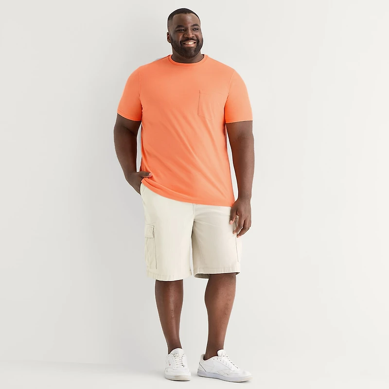 St. John's Bay Super Soft Pocket Mens Crew Neck Short Sleeve Quick Dry Stretch Fabric Big and Tall T-Shirt