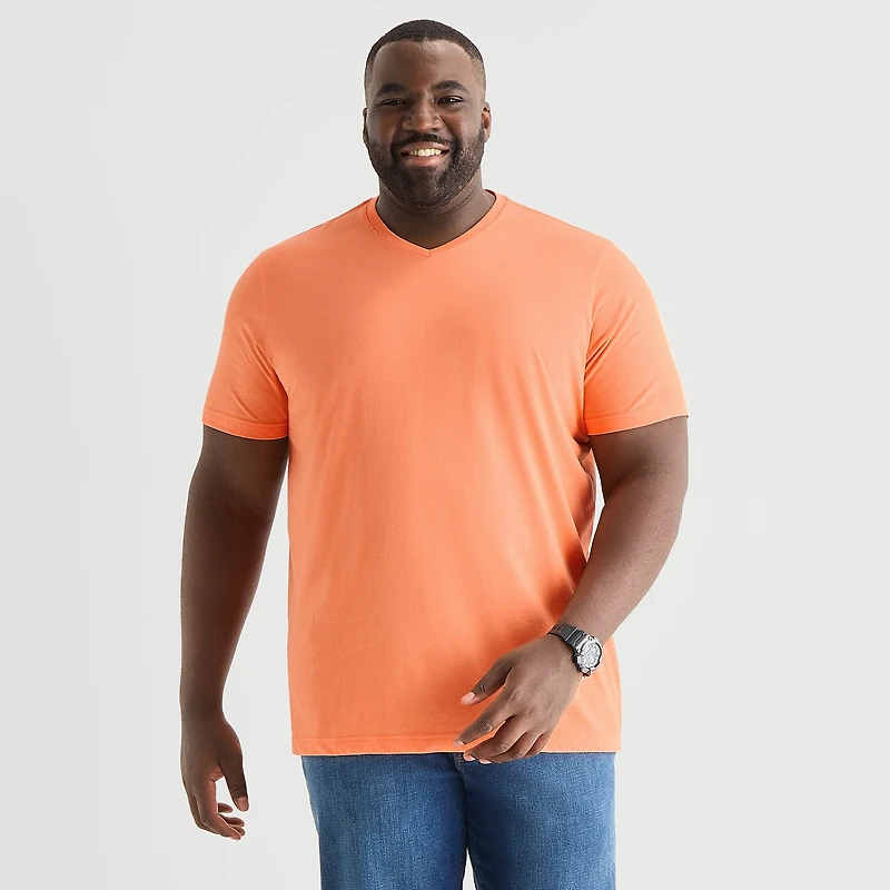 St. John's Bay Super Soft Mens V Neck Short Sleeve Quick Dry Big and Tall T-Shirt