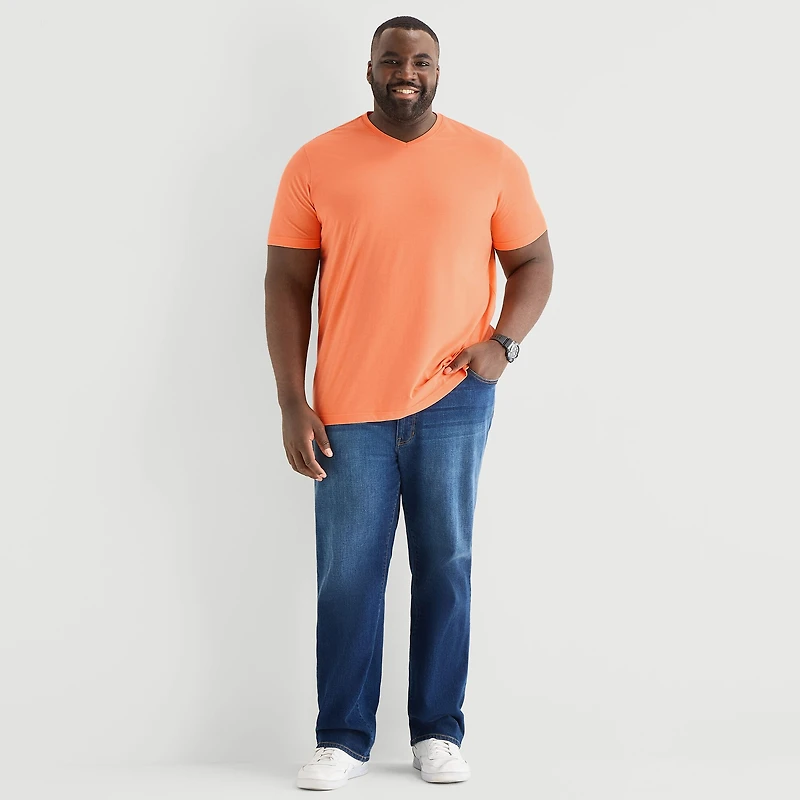 St. John's Bay Super Soft Mens V Neck Short Sleeve Quick Dry Big and Tall T-Shirt