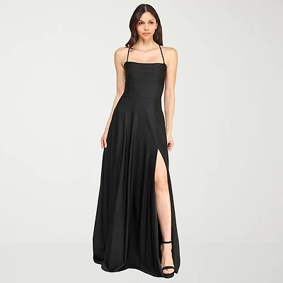 City Triangle Womens Juniors Draped Neck Short Sleeve A-Line Dress