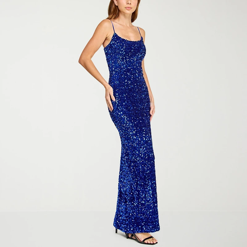 B. Smart Womens Juniors Sleeveless Sequin Bodycon Dress